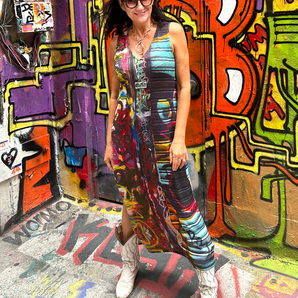 Graffiti Print Maxi Dress – babsboutiquenyc