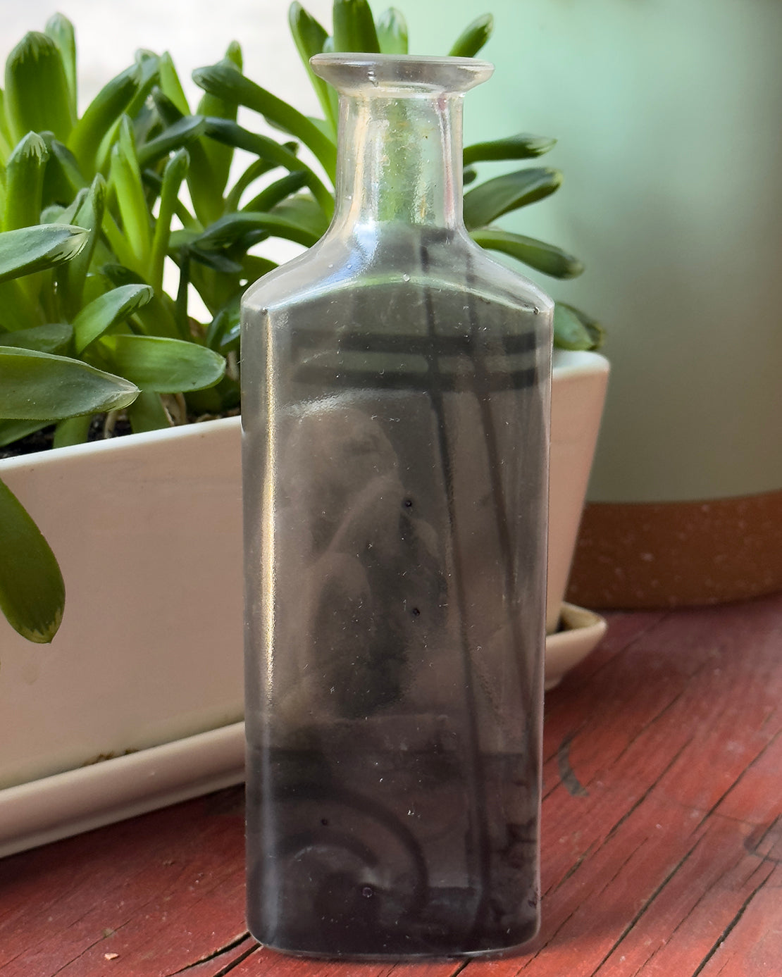 Babs Hand-printed "Angel" Vintage Bottle Art