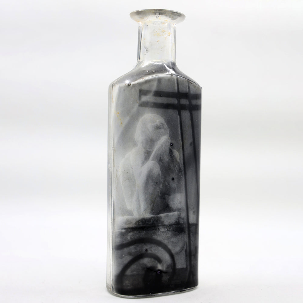 Babs Hand-printed "Angel" Vintage Bottle Art
