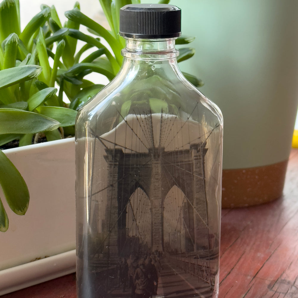 Babs Hand-printed "Brooklyn Bridge" Vintage Bottle Art