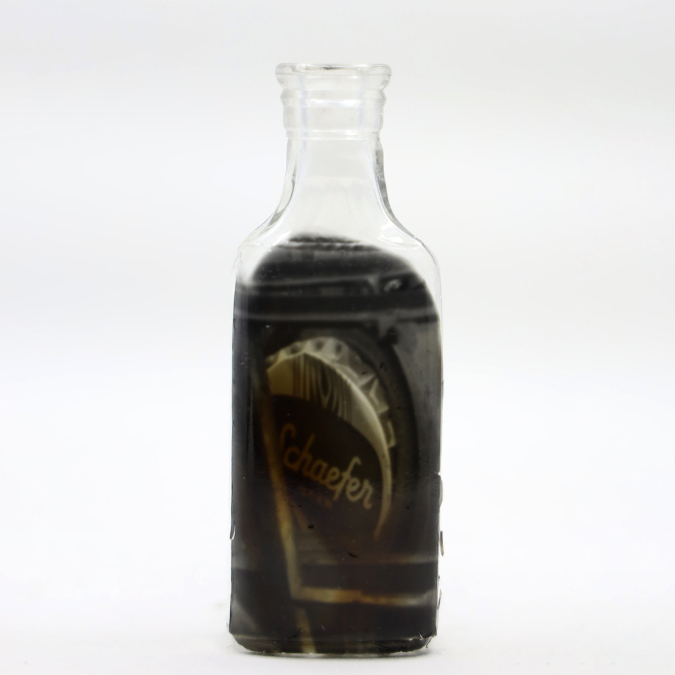 Babs Hand-printed "Schaefer Cap" Vintage Bottle Art