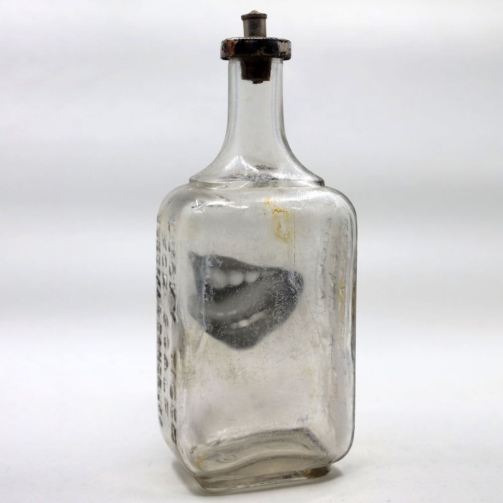 
                  
                    Babs Hand-printed Ladies Mouth, 'Lick It' Vintage Bottle Art
                  
                