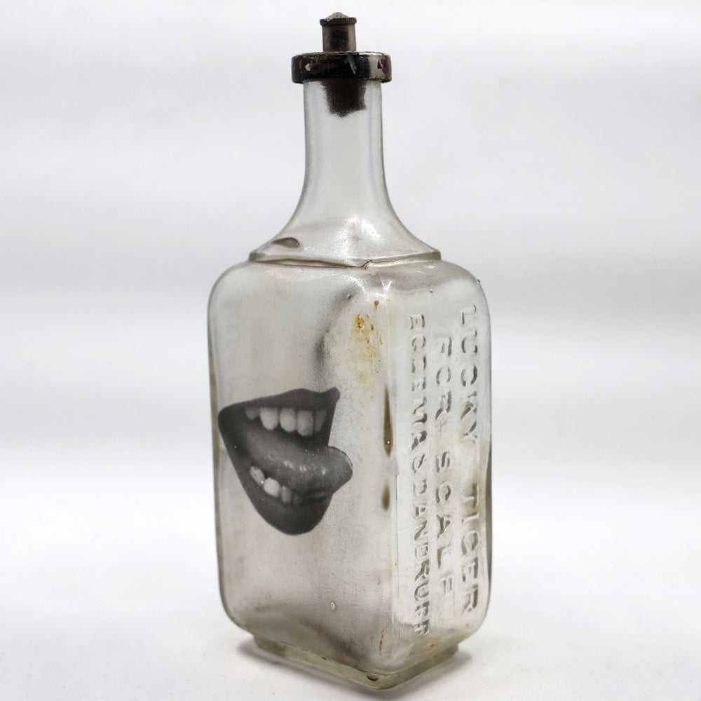 
                  
                    Babs Hand-printed Ladies Mouth, 'Lick It' Vintage Bottle Art
                  
                