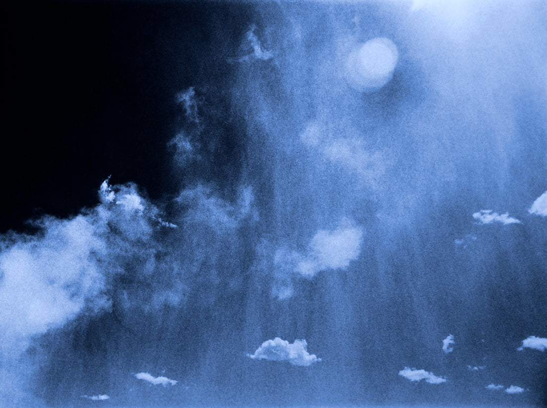 Silk Scarf - Blue Sky Print - Rectangle