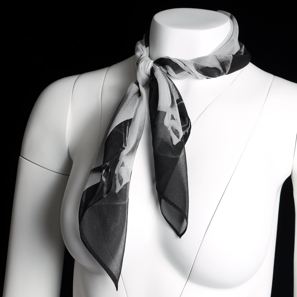 
                  
                    Silk 26 Inch Square Scarf - Gaudi - Black and White
                  
                