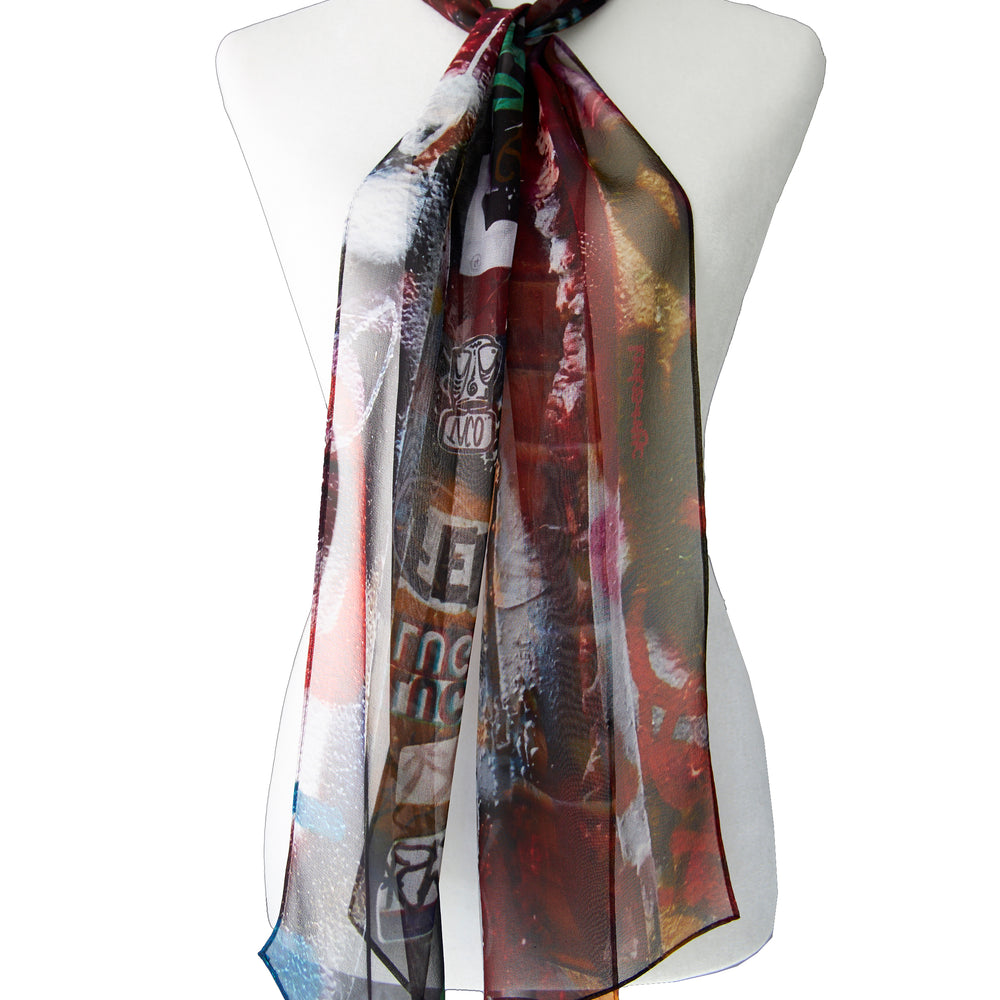 
                      
                        Silk Georgette Scarf - Graffiti Print
                      
                    