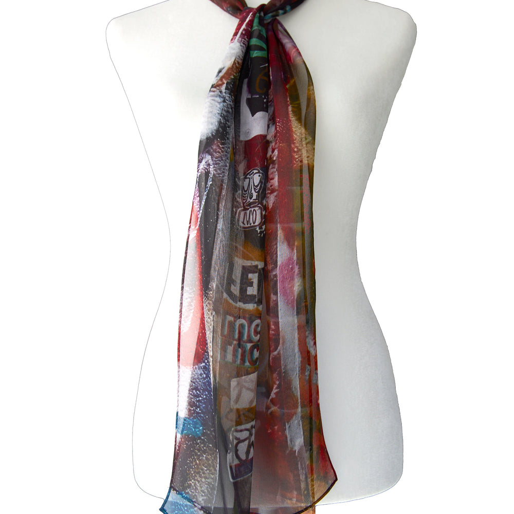 
                      
                        Silk Georgette Scarf - Graffiti Print
                      
                    