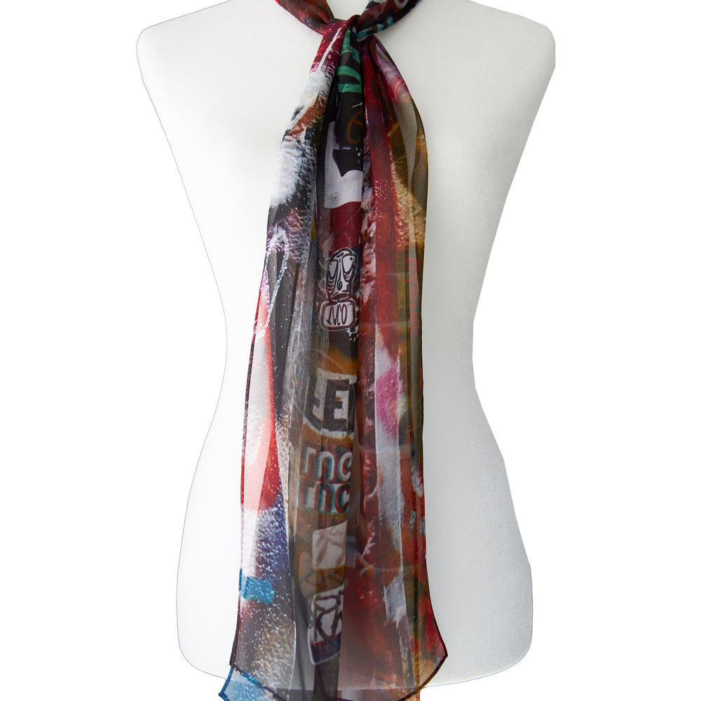 
                      
                        Silk Georgette Scarf - Graffiti Print
                      
                    