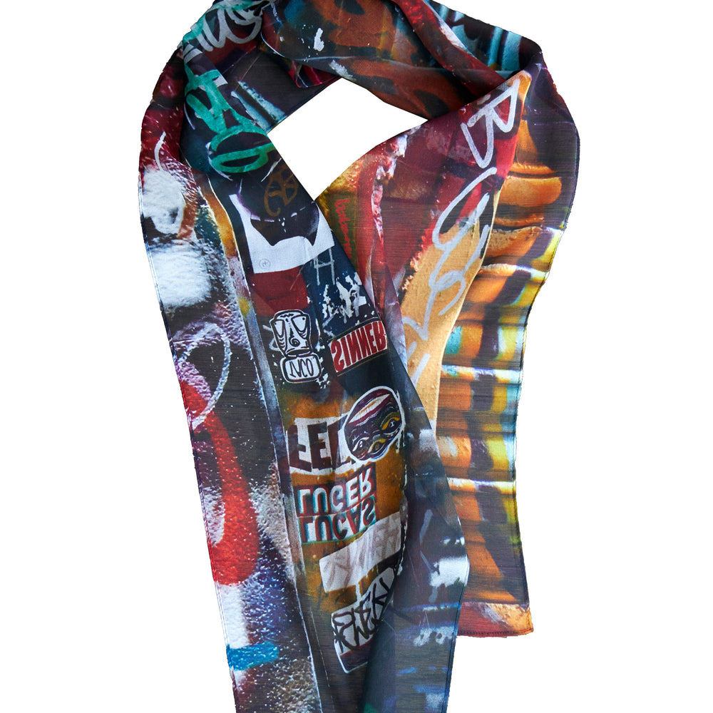 
                      
                        Silk Georgette Scarf - Graffiti Print
                      
                    