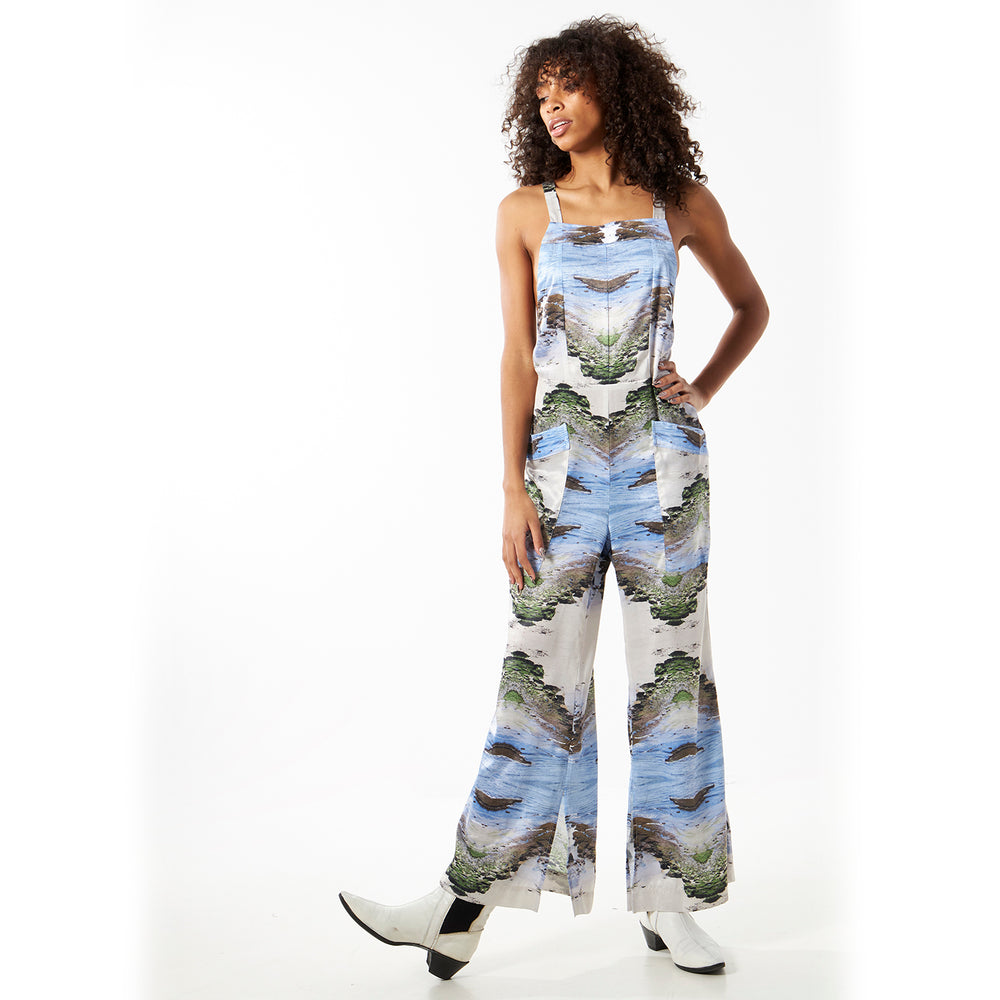 
                      
                        Velvet Fever Jumpsuit - Sand, Water, Moss Print
                      
                    