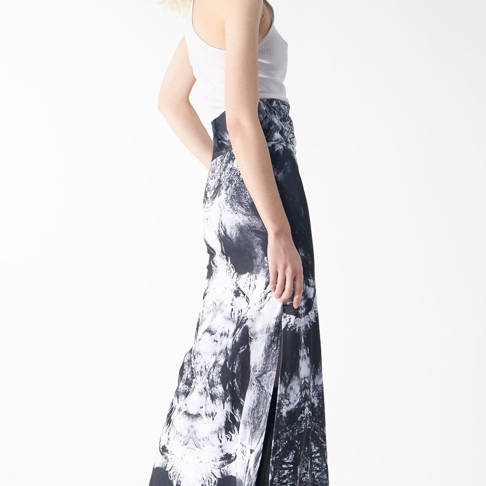 
                  
                    Babs Body-hugging Midi Skirt - Black/White Nature Print Design
                  
                
