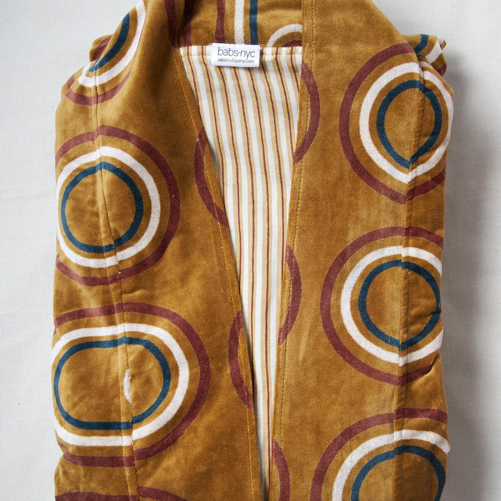 
                  
                    Babs Lush Velvet Robe - Golden Retro Block Print
                  
                