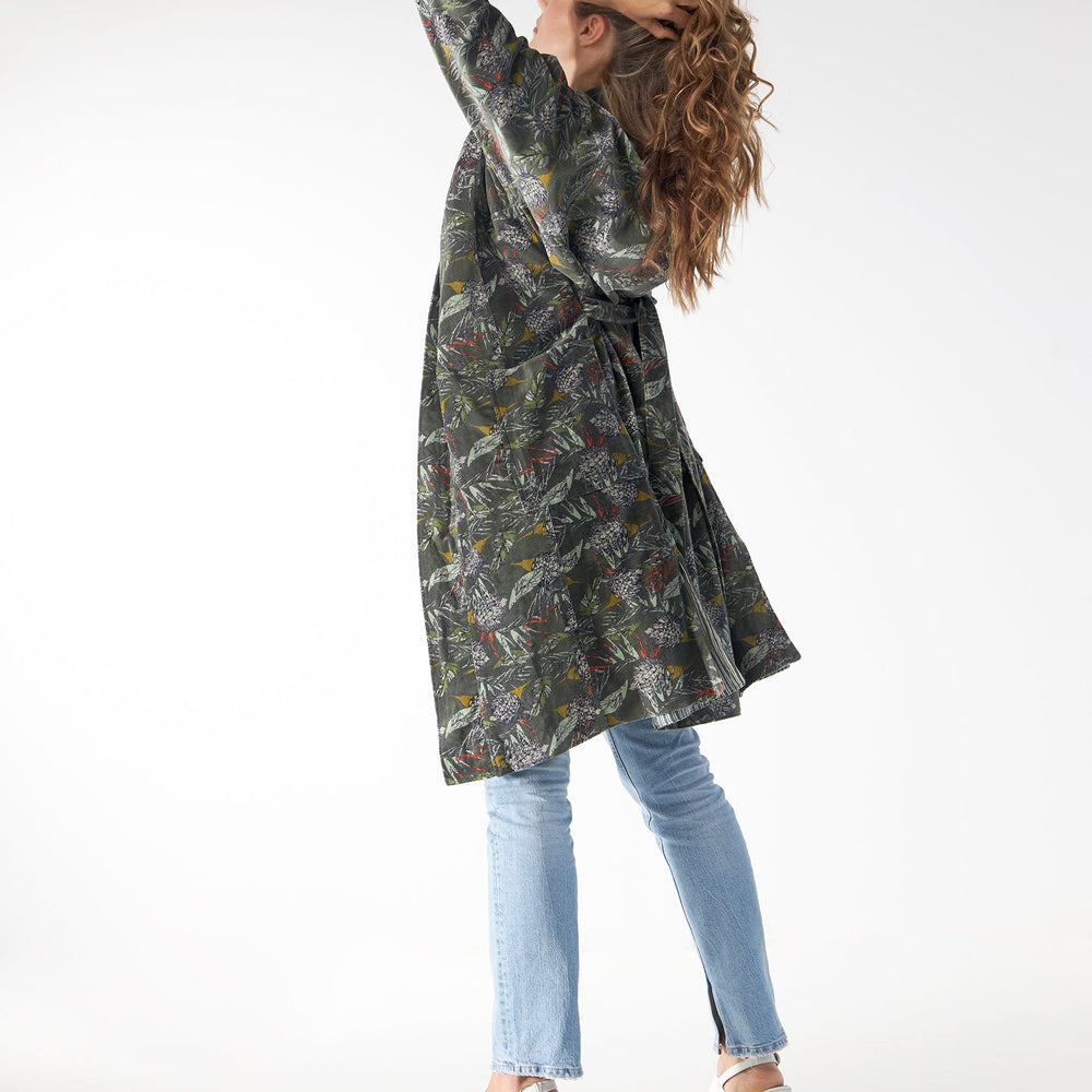 
                  
                    Babs Lush Velvet Robe - Evergreen Block Print
                  
                